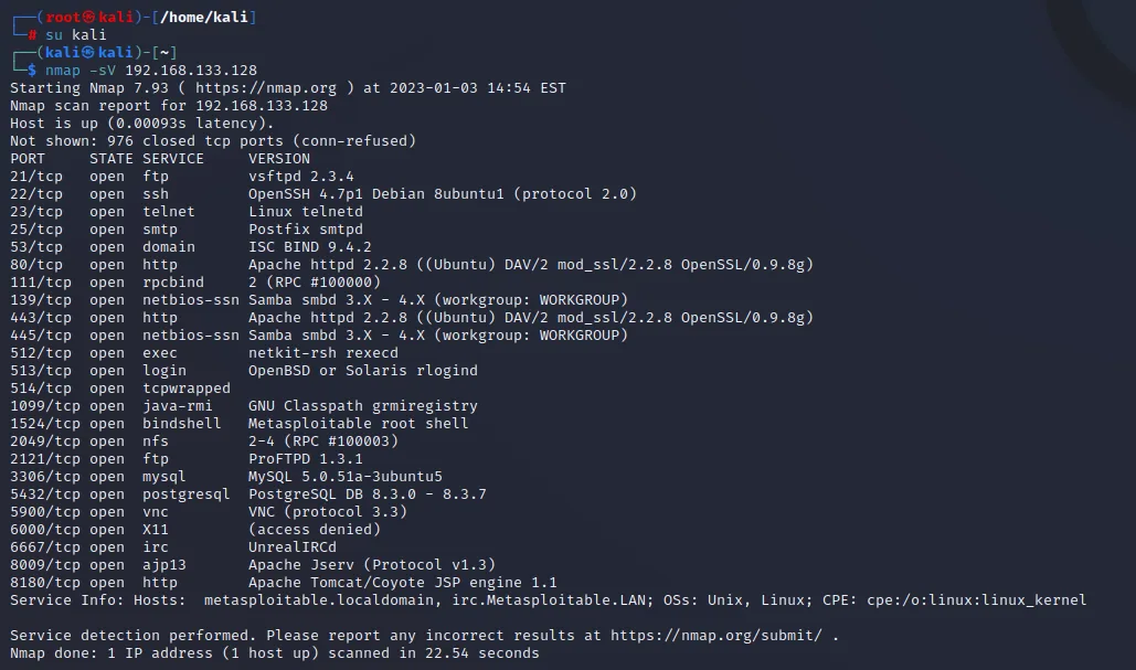 Illustration 1 — Hacker un serveur Samba avec metasploit - Exploit sur Metasploitable