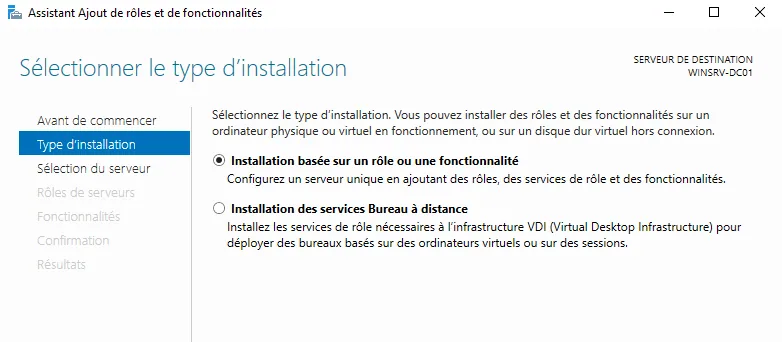 Illustration 6 — Installation d'un contrôleur de domaine avec Windows Server 2022, 2019, 2016 et 2012