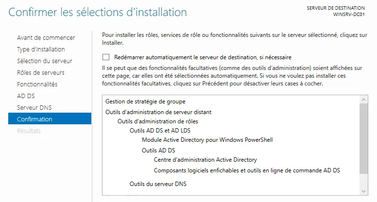 Illustration 14 — Installation d'un contrôleur de domaine avec Windows Server 2022, 2019, 2016 et 2012