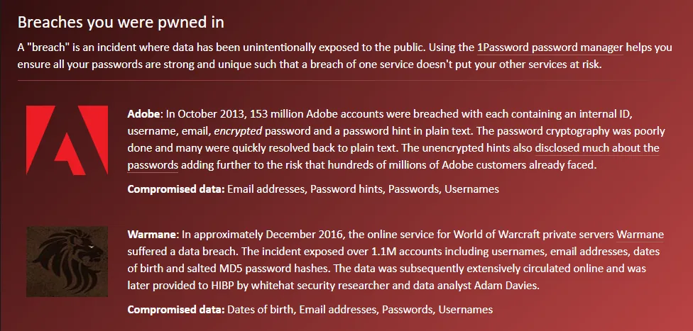 Illustration 2 — Comment vérifier si je me suis déjà fait pirater avec Have I Been Pwned ?