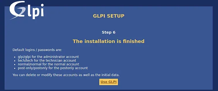 Illustration 4 — Installation de GLPI