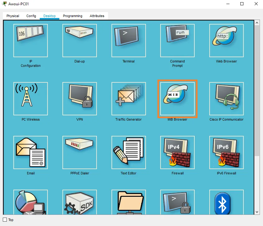 Illustration 2 — Configuration SNMP sur Cisco Packet Tracer