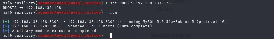Illustration 2 — Hacker une base de donnée de type MYSQL avec Metasploit - Attaque bruteforce sur Metasploitable