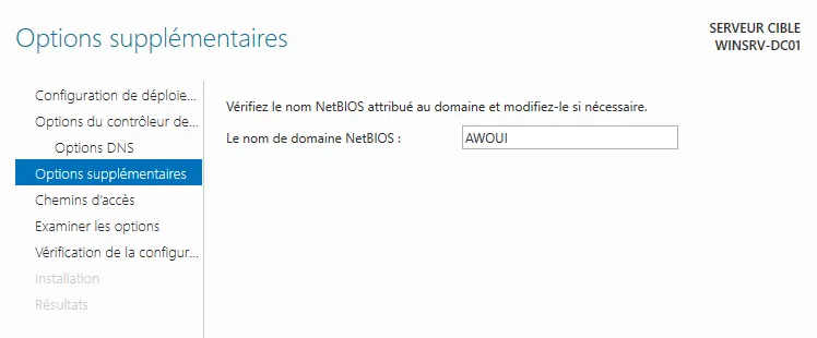 Illustration 20 — Installation d'un contrôleur de domaine avec Windows Server 2022, 2019, 2016 et 2012