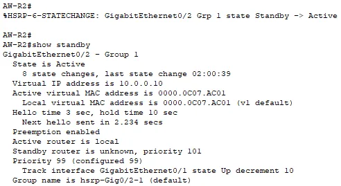 Illustration 7 — HSRP – HOT STANDBY ROUTING PROTOCOL