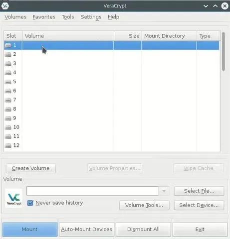 Illustration 14 — Comment chiffrer des données avec VeraCrypt sous Linux