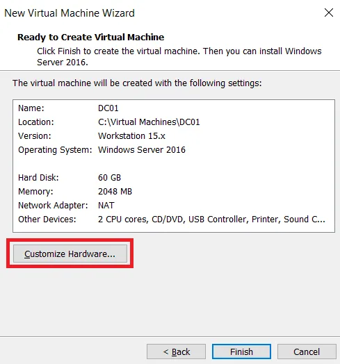Illustration 8 — Guide VMware Workstation - Créer une machine virtuelle
