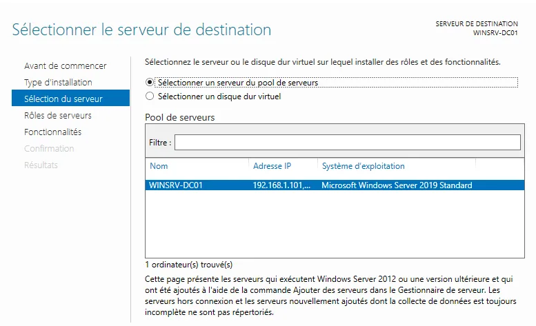 Illustration 7 — Installation d'un contrôleur de domaine avec Windows Server 2022, 2019, 2016 et 2012