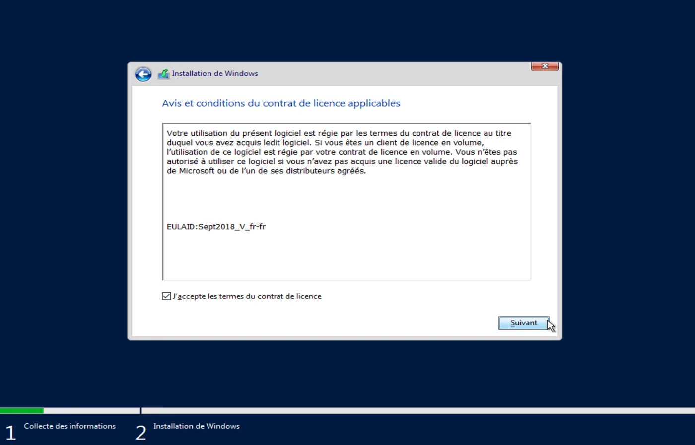 Illustration 4 — Guide pour l'installation d'un Windows Server 2022, 2019, 2016, 2012 ou 2008.