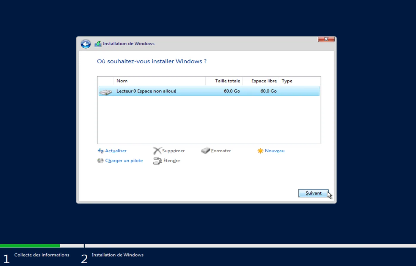 Illustration 6 — Guide pour l'installation d'un Windows Server 2022, 2019, 2016, 2012 ou 2008.