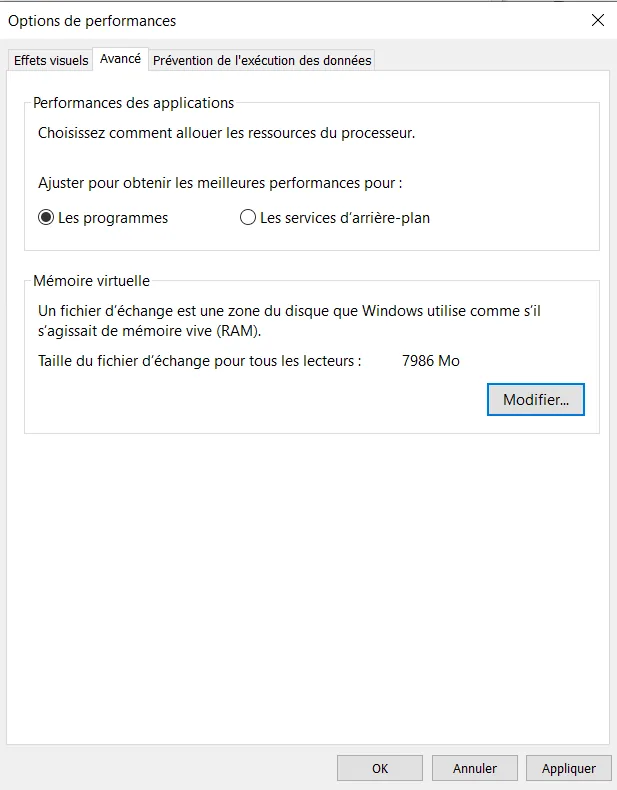 Illustration 7 — Utiliser le disque dur comme RAM sous Windows
