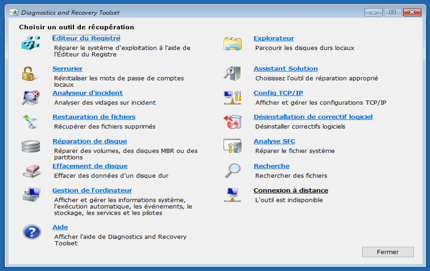 Illustration 8 — Microsoft Diagnostics and Recovery Tools (DaRT)