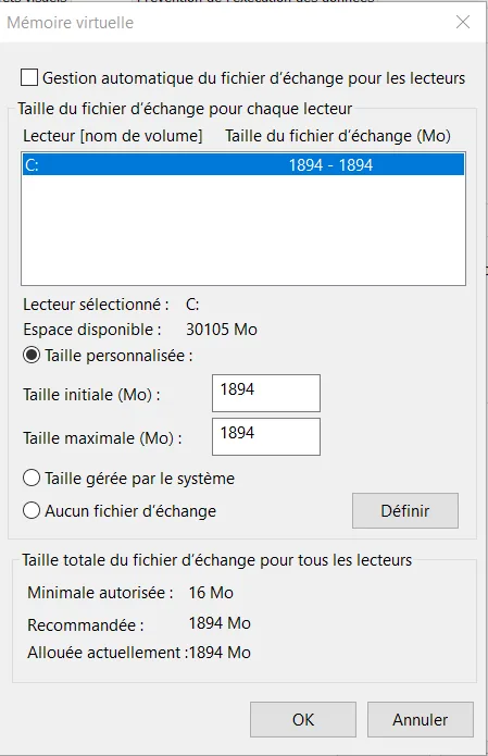 Illustration 5 — Utiliser le disque dur comme RAM sous Windows