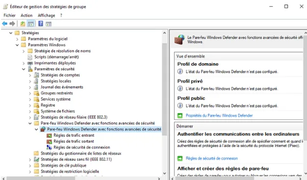Illustration 2 — La gestion de WFAS avec la stratégie de groupe