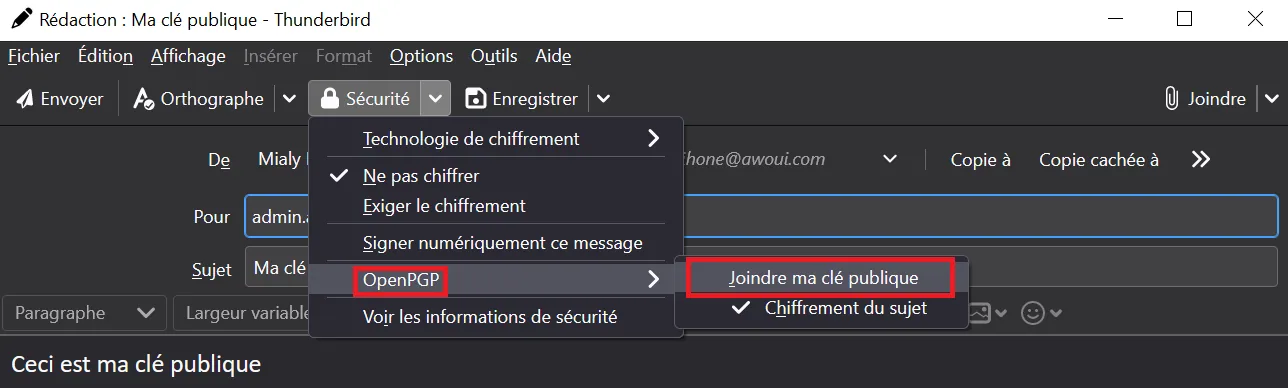 Illustration 23 — Comment mettre en place un échange de mail sécurisé avec un protocole PGP ?